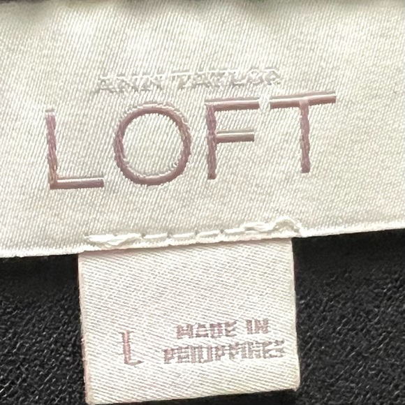 Ann Taylor LOFT Black Short Sleeve Blouse Black Size Large - Picture 10 of 11